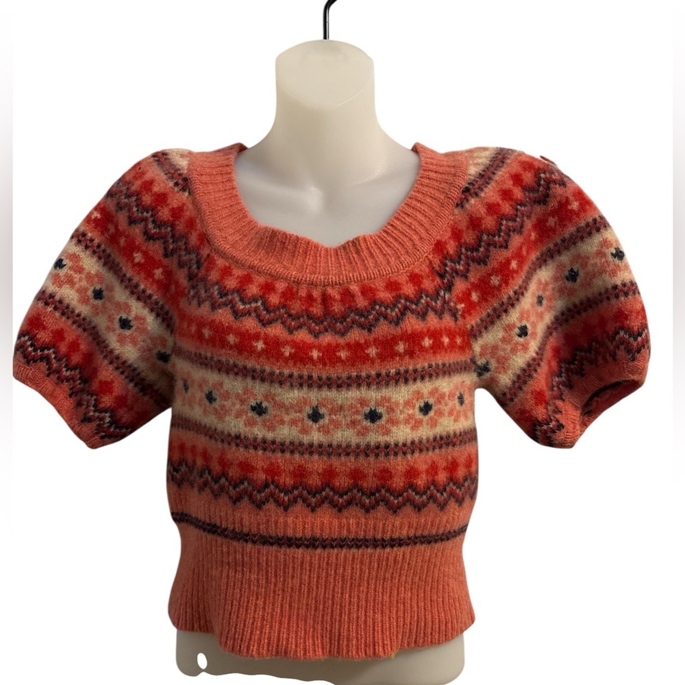 Sleeping On Snow Cozy Short Sleeve Wool Sweater Size Medium